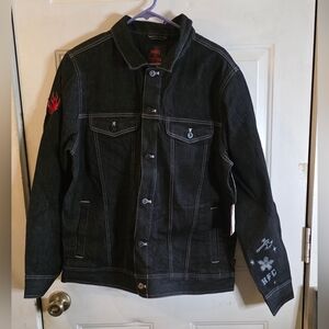 NetflixVans x Stranger ThingsHellfire Club (HFC) Black Jean Jacket NWT NEW Large